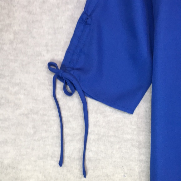 MONROE & MAIN Cool Semi-Sheer Summer Top Adjustable Sleeves with Tie & Hi Lo Hem - Picture 6 of 16